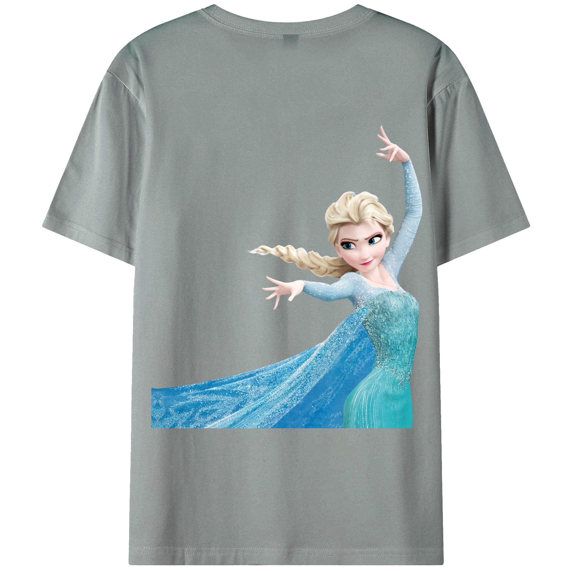（画像用） アナと雪の女王 アンナ エルサ Frozen Anna Elsa 綿100％ メンズ半袖Tシャツ（バックプリント） 通気性